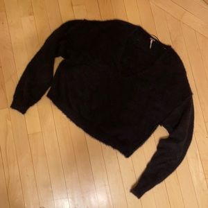 Free people black cropped sweater XS soft